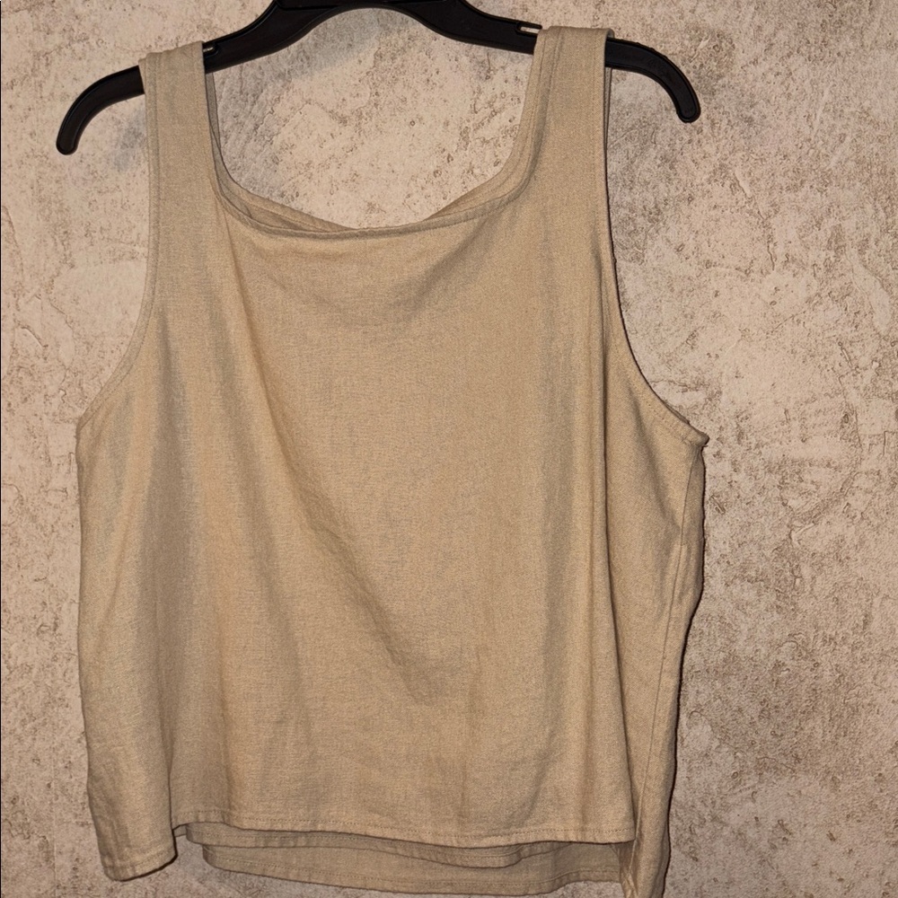Express Linen Blend Square Neck Top - Picture 5 of 6